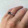 Round Black Diamond Ring with Side and Hidden Pave, Image 7