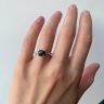 Round Black Diamond Ring with Side and Hidden Pave, Image 6