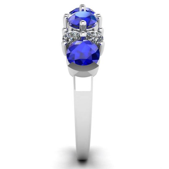 Contemporary garland ring with sapphires and diamonds,  Enlarge image 3