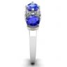 Contemporary garland ring with sapphires and diamonds, Image 3