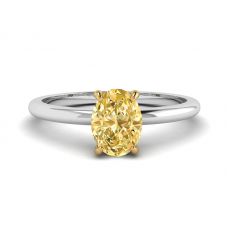 Oval Yellow Diamond Solitaire Ring