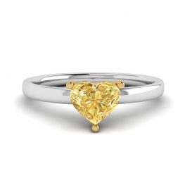 Heart Yellow Diamond Solitaire Ring Heart Yellow Diamond Solitaire Ring