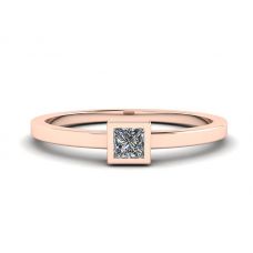 Princess Diamond Small Ring La Promesse Rose Gold