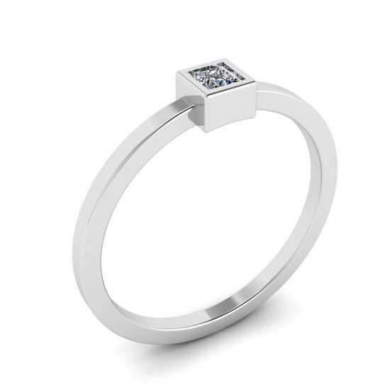 Princess Diamond Small Ring La Promesse,  Enlarge image 4