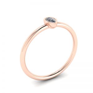 Pear Diamond Small Ring La Promesse Rose Gold - Photo 3