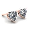 Heart Shape Diamond Stud Earrings Rose Gold, Image 3