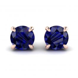 Classic Blue Sapphire Stud Earrings Rose Gold Classic Blue Sapphire Stud Earrings Rose Gold