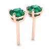 Classic Emerald Stud Earrings Rose Gold, Image 3