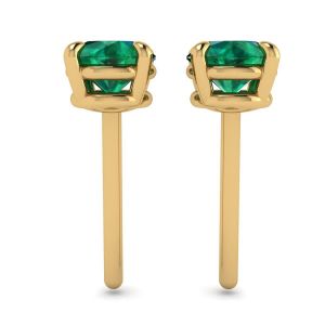 Classic Emerald Stud Earrings Yellow Gold - Photo 1