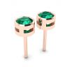 Emerald Stud Earrings in Rose Gold, Image 3