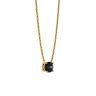 Classic Solitaire Diamond Necklace on Thin Chain Yellow Gold, Image 2