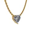 Heart Diamond Solitaire Necklace on Thin Chain Yellow Gold, Image 2