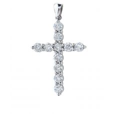 Cross Necklace with 11 diamonds