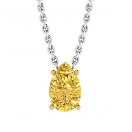 Pear Shaped Fancy Yellow Diamond Chain Necklace Yellow Gold Pear Shaped Fancy Yellow Diamond Chain Necklace Yellow Gold