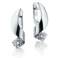 Small Earrings with 4.5 mm Diamond - Ruban Collection
