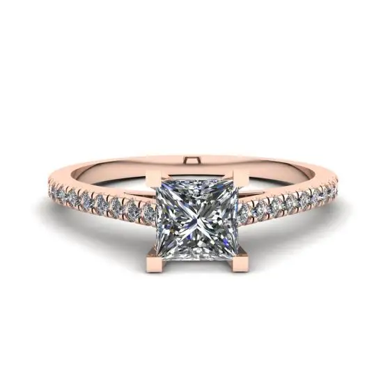 Scalloped pave sale engagement ring