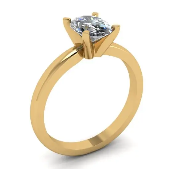 Gold ring oval diamond sale