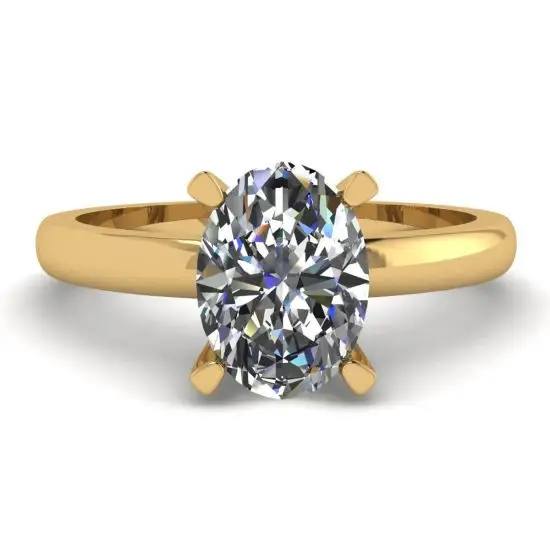 Oval Diamond Ring in 18K Yellow Gold Style 3779 Y PIERRE