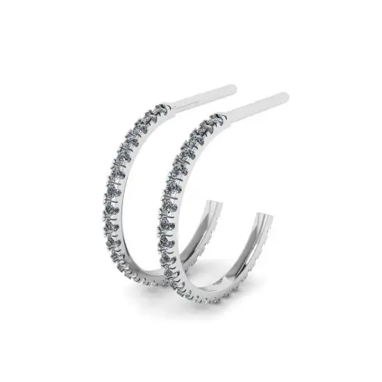 White gold hoop earrings sales diamond
