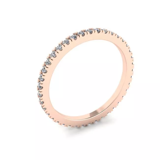 Classic Petite Diamond Eternity Ring in 18K Rose Gold - Photo 3