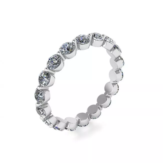 3 mm Diamond Eternity Ring Shared Prong - Photo 3