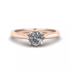 Lotus Diamond Engagement Ring Rose Gold