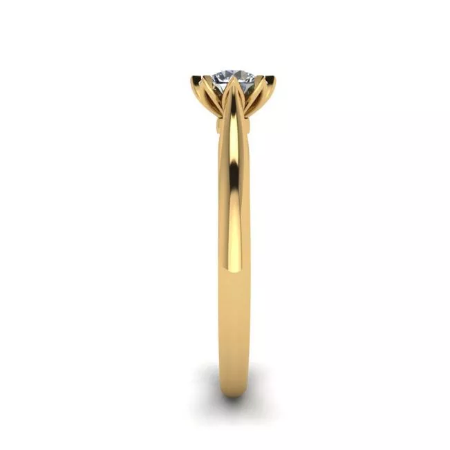 Lotus Diamond Engagement Ring Yellow Gold - Photo 2