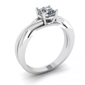 X Cross Ring with Round Diamond - Photo 3