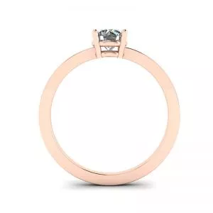 Round Diamond Solitaire Simple 18K Rose Gold Ring - Photo 1