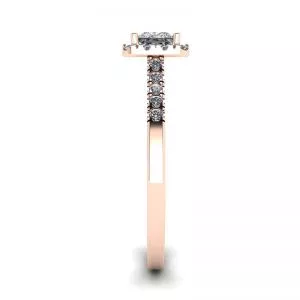 Halo Princess Cut Diamond Ring in Rose Gold - Photo 2