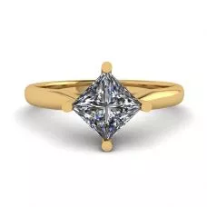 Rhombus Princess Diamond Solitaire Ring Yellow Gold