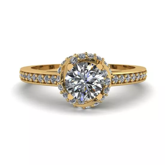 Golden Ring with Diamonds, Enlarge image 1