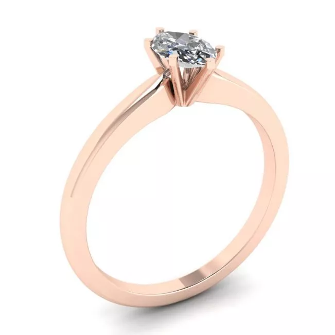Rose Engagement Ring with Marquise Cut Diamond - Photo 3
