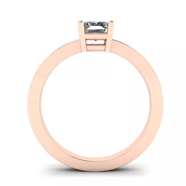 Rectangular Diamond Ring Rose Gold - Photo 1