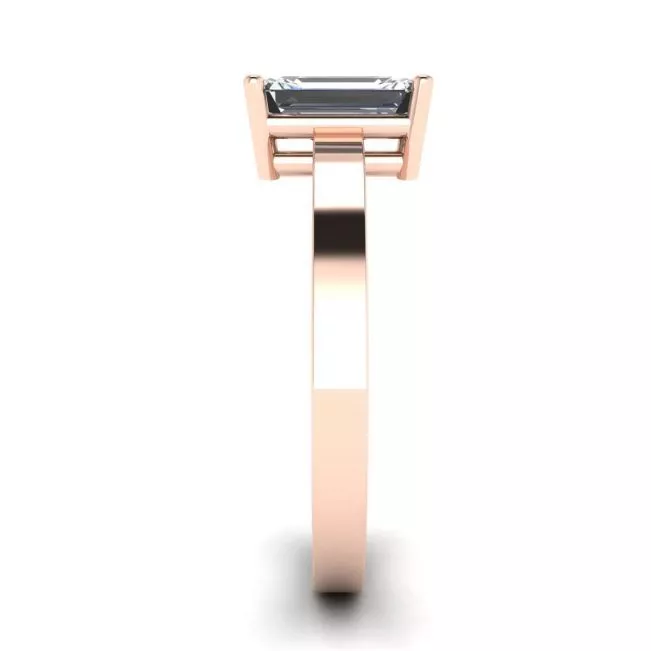 Rectangular Diamond Ring Rose Gold - Photo 2