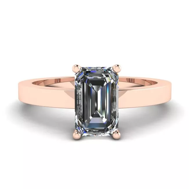Rectangular Diamond Ring Rose Gold