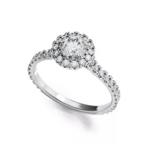 Halo Round Cut Diamond Ring - Photo 2