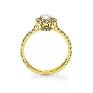Halo Round Diamond Ring in 18K Yellow Gold - Photo 3