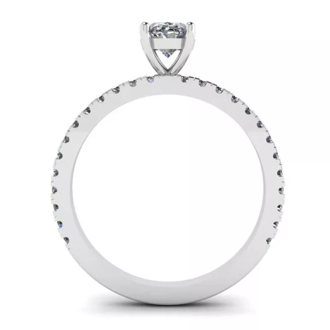 Oval Diamond Ring with Side Pave - Photo 1