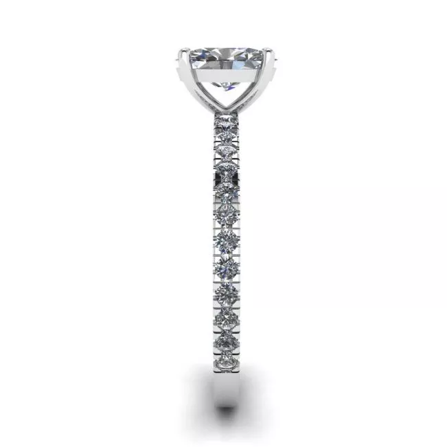 Oval Diamond Ring with Side Pave - Photo 2