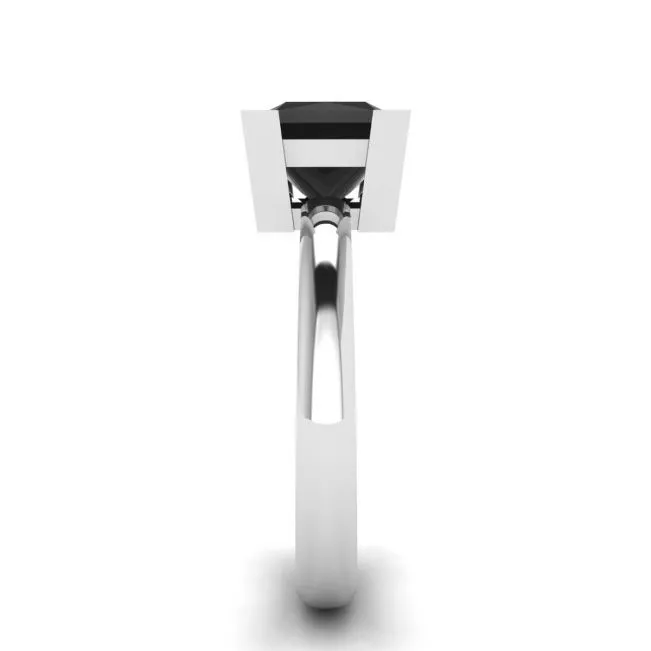 Black Diamond Ring  White Gold - Photo 2