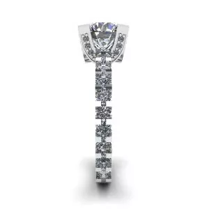 Round Diamond Ring with Side and Hidden Pave - Photo 4