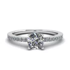 White Diamond Side Pave Ring 18K White Gold