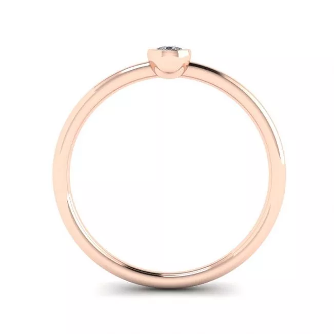 Pear Diamond Small Ring La Promesse Rose Gold - Photo 1