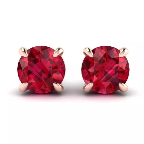 Sapphire Stud Earrings with Detachable Diamond Halo Jacket Rose Gold, Enlarge image 1