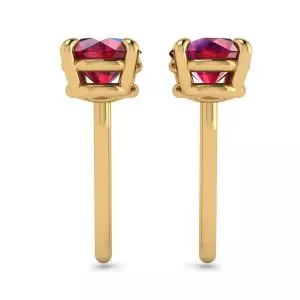 Sapphire Stud Earrings with Detachable Diamond Halo Jacket Yellow Gold - Photo 1