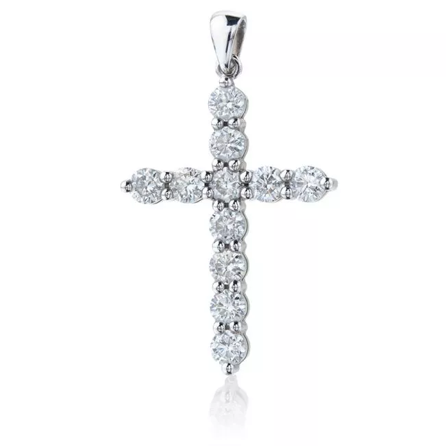 Cross Necklace with 11 diamonds (2х1.5 cm)
