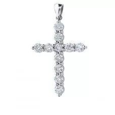 Cross Necklace with 11 diamonds