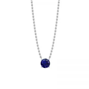 1/2 carat Round Sapphire on White Gold Chain