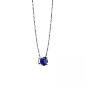 1/2 carat Round Sapphire on White Gold Chain - Photo 1